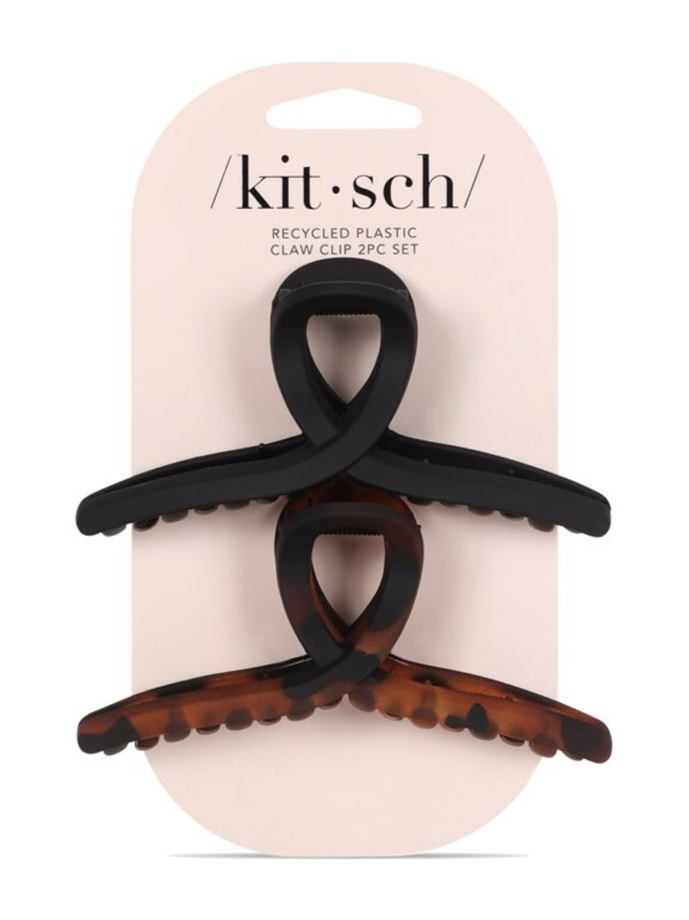 Kitsch 2-Pack Large Loop Clips in Matte Black & Tortoiseshell